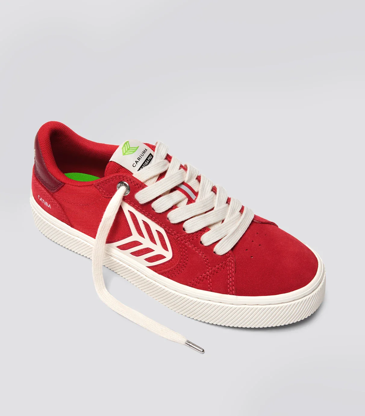 CATIBA PRO 2.0 Flame Scarlet Suede and Cordura Ivory Logo Cabernet Sneaker - Image 2