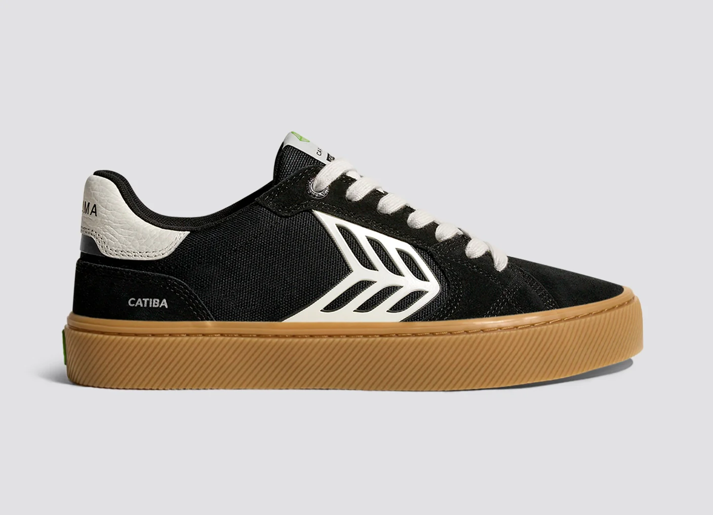 CATIBA PRO 2.0 Gum Black Suede and Ivory Logo Sneaker - Image 4