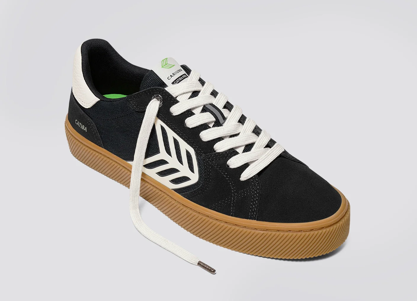 CATIBA PRO 2.0 Gum Black Suede and Ivory Logo Sneaker - Image 5