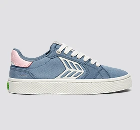 CATIBA PRO 2.0 Mountain Spring Blue Suede and Cordura Ivory Logo Rose Sneaker - Image 11