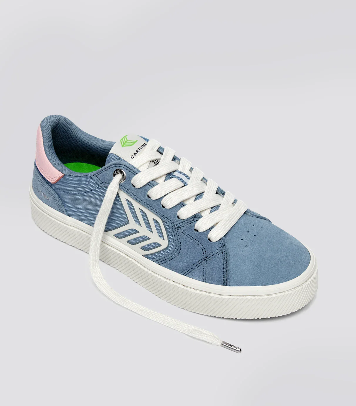 CATIBA PRO 2.0 Mountain Spring Blue Suede and Cordura Ivory Logo Rose Sneaker - Image 3