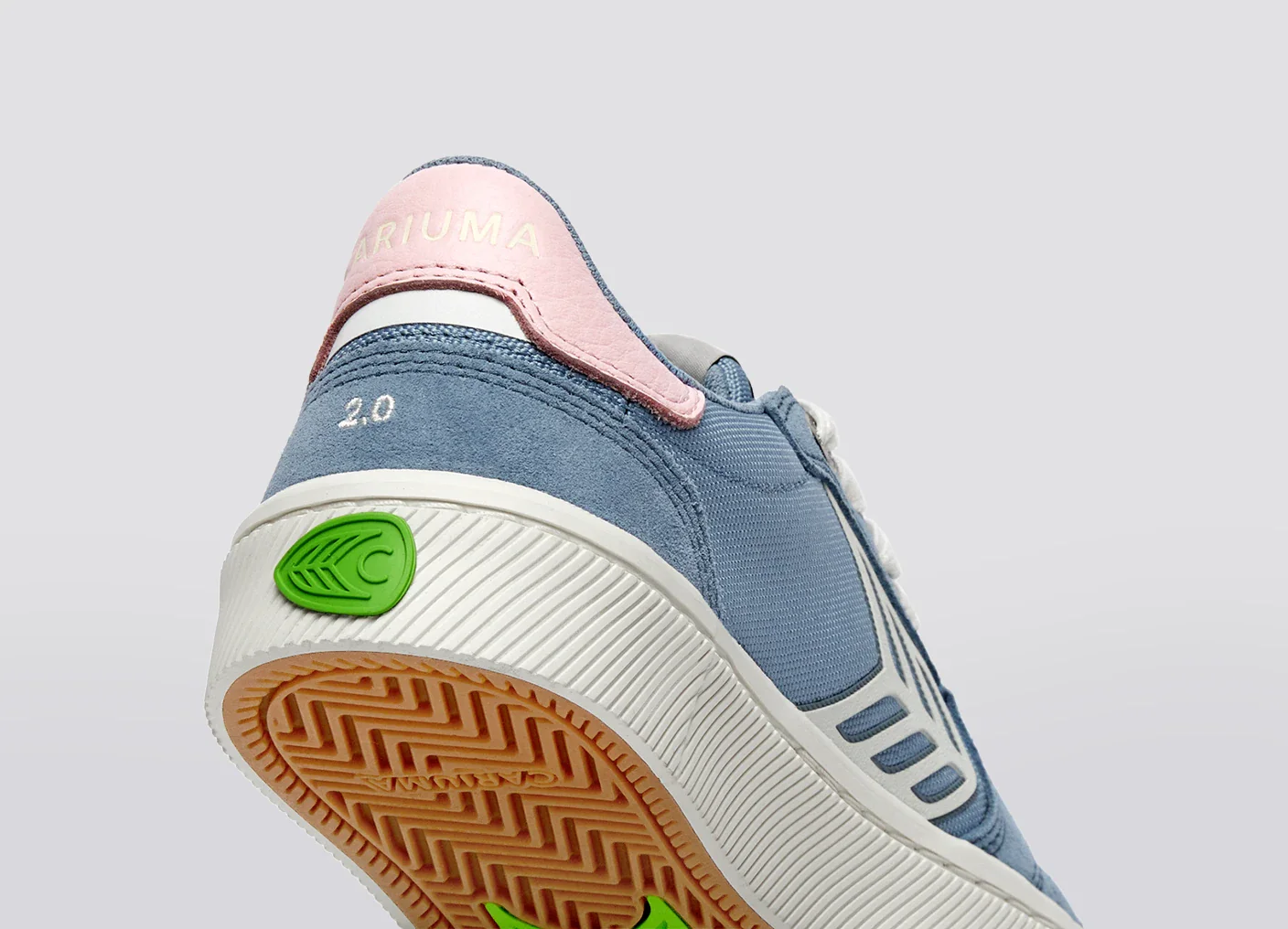 CATIBA PRO 2.0 Mountain Spring Blue Suede and Cordura Ivory Logo Rose Sneaker - Image 8