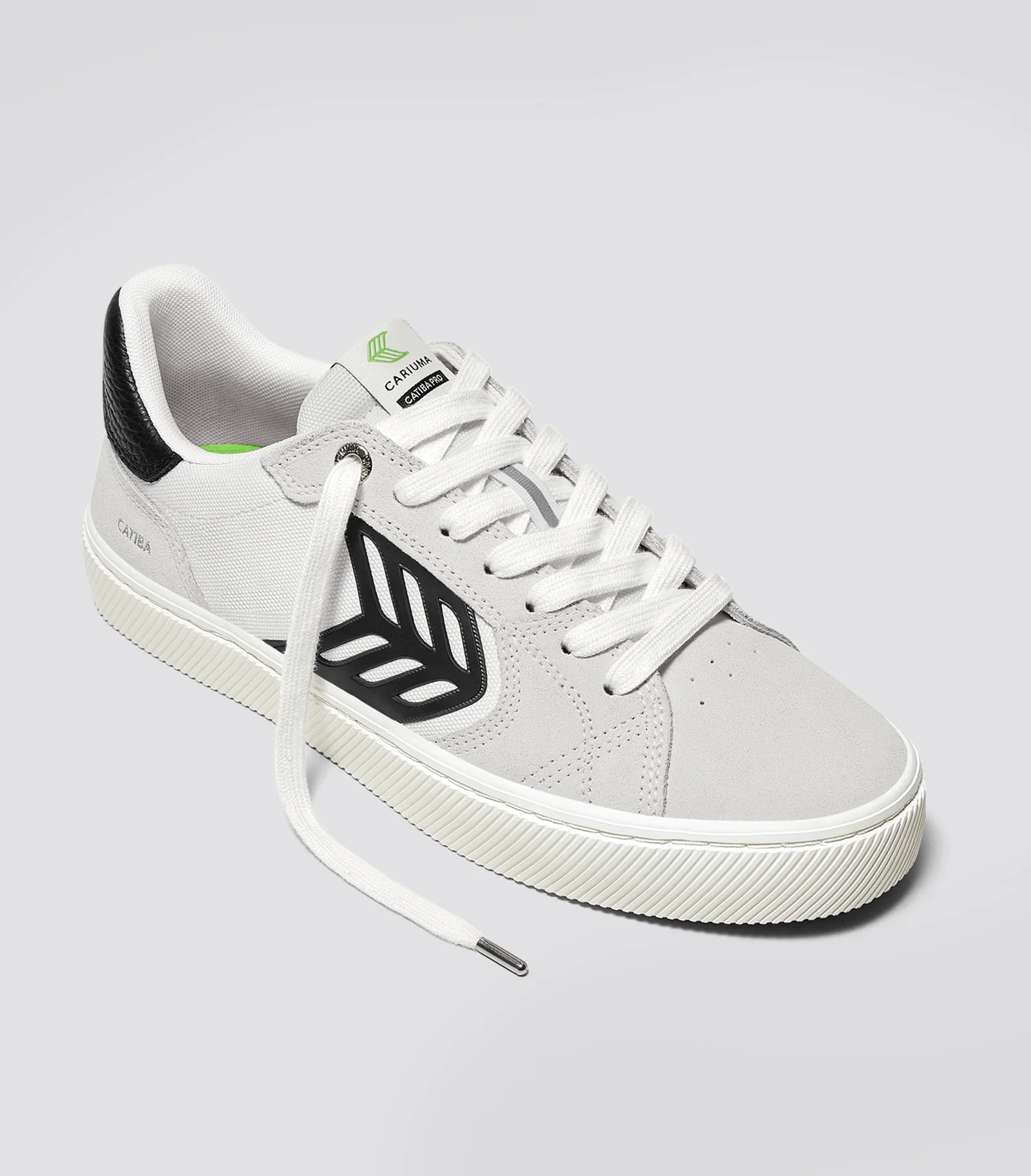 CATIBA PRO 2.0 Smoke White Suede Off-White Cordura Black Logo Sneaker - Image 2
