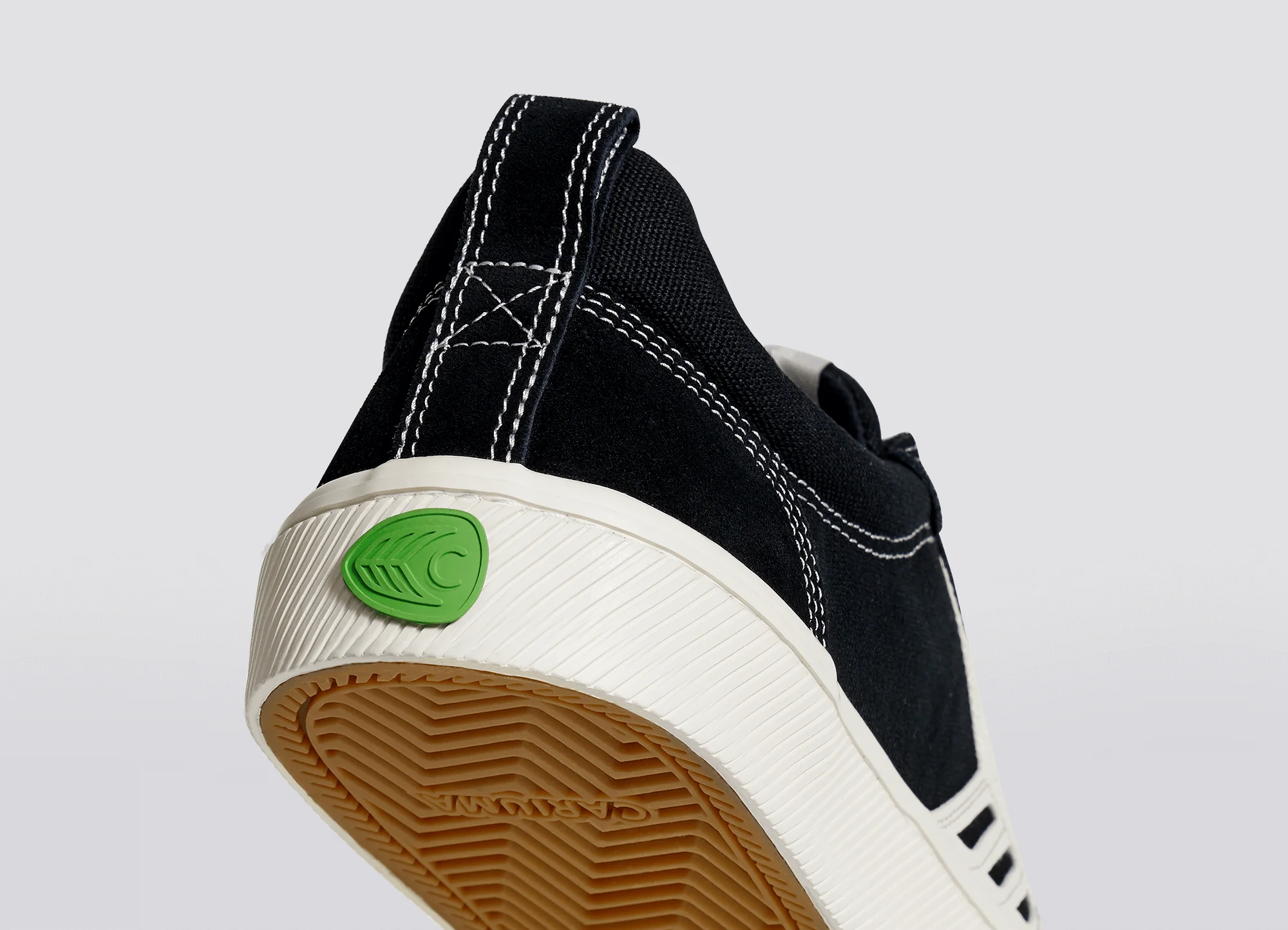 CATIBA PRO Low Black Suede and Canvas Contrast Thread Ivory Logo Sneaker - Image 8
