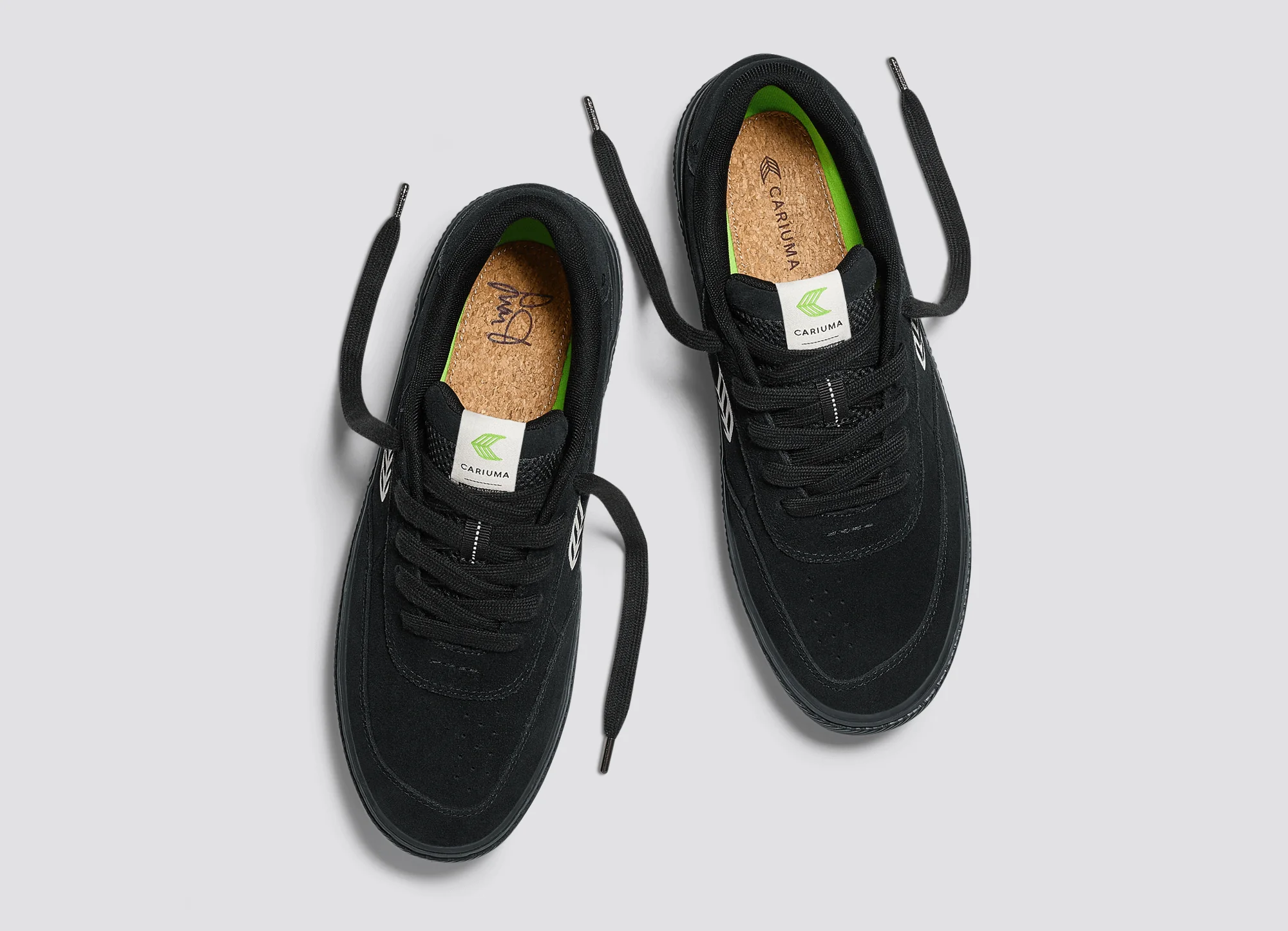 LUAN PRO All Black Suede Ivory Logo Sneaker - Image 9