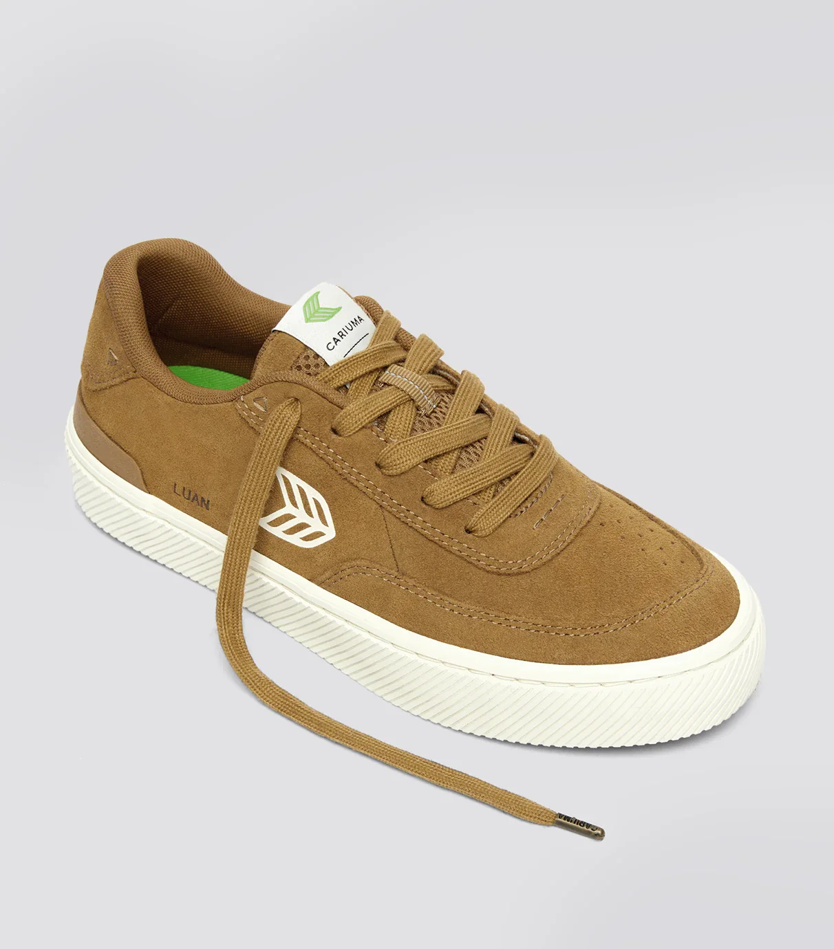 LUAN PRO Camel Suede Ivory Logo Sneaker - Image 2