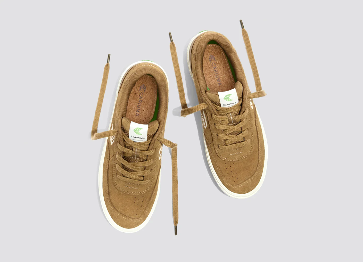 LUAN PRO Camel Suede Ivory Logo Sneaker - Image 8
