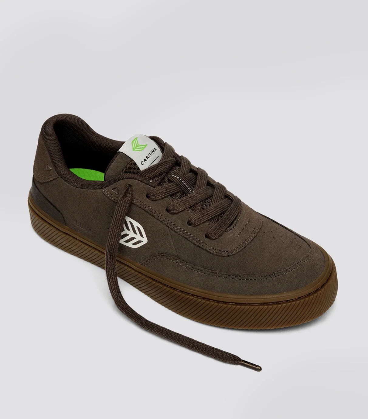 LUAN PRO Dark Gum Teak Suede Ivory Logo Sneaker - Image 2