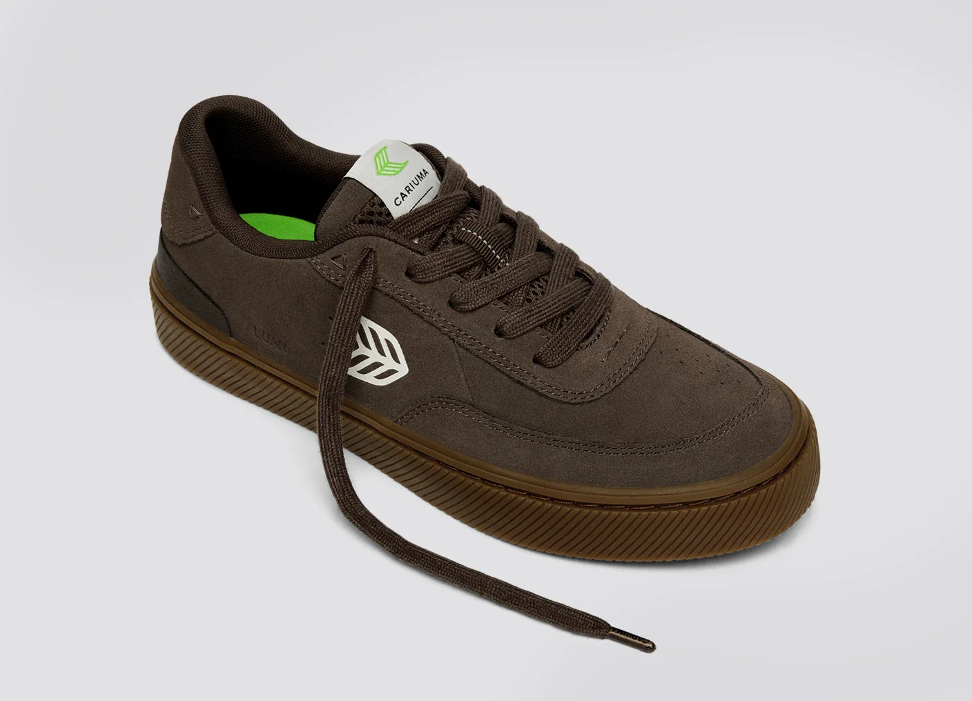 LUAN PRO Dark Gum Teak Suede Ivory Logo Sneaker - Image 5