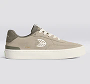 LUAN PRO Plaza Taupe Suede Ivory Logo Sneaker - Image 11