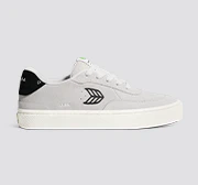 LUAN PRO Smoke White Suede Black Logo Sneaker - Image 11