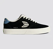 NAIOCA Black Suede Ivory Logo Washed Blue Sneaker - Image 11