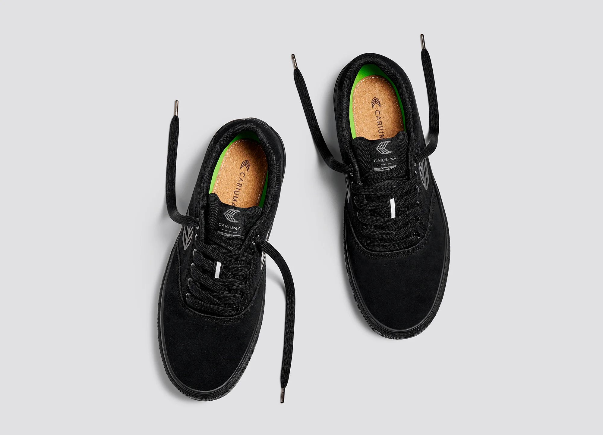 NAIOCA PRO All Black Suede and Canvas Ash Grey Logo Sneaker - Image 9