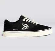 NAIOCA PRO Black Suede and Canvas Ivory Logo Sneaker - Image 10