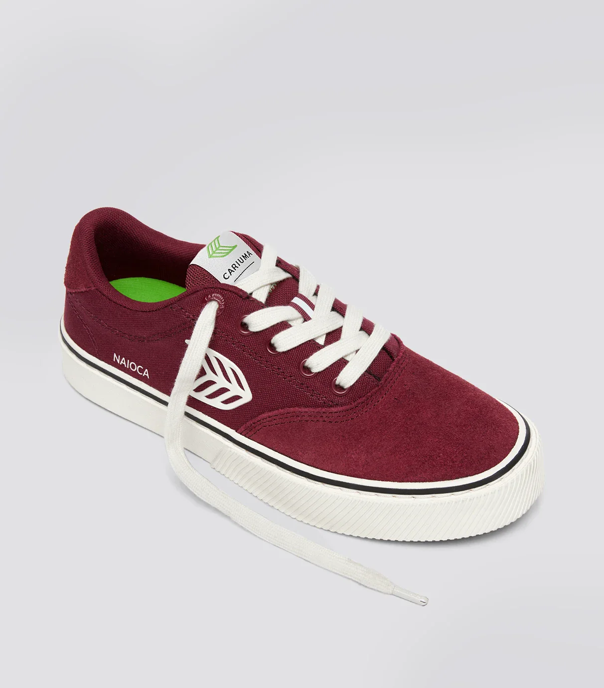 NAIOCA PRO Cabernet Suede and Canvas Ivory Logo Sneaker - Image 3