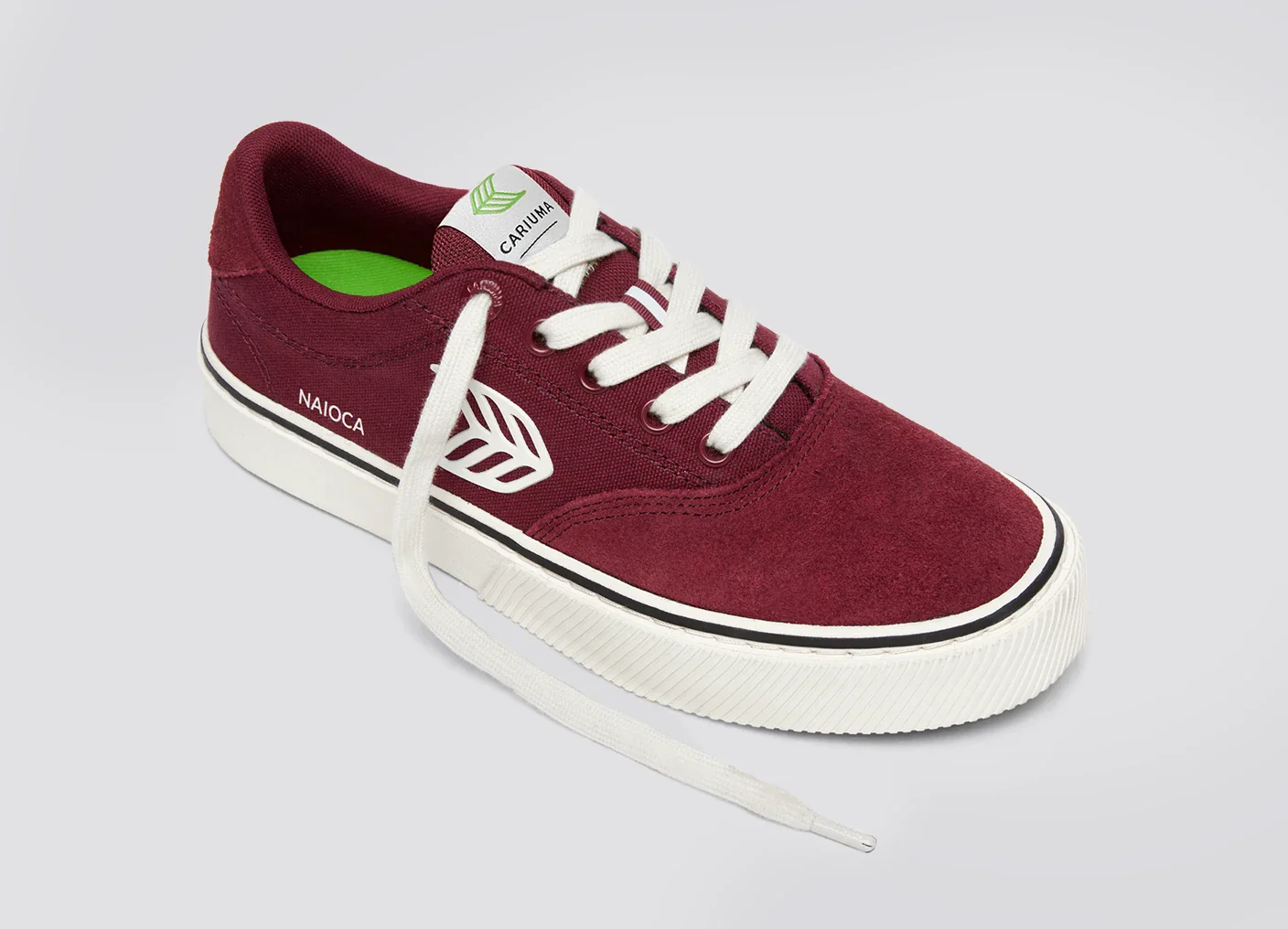 NAIOCA PRO Cabernet Suede and Canvas Ivory Logo Sneaker - Image 5