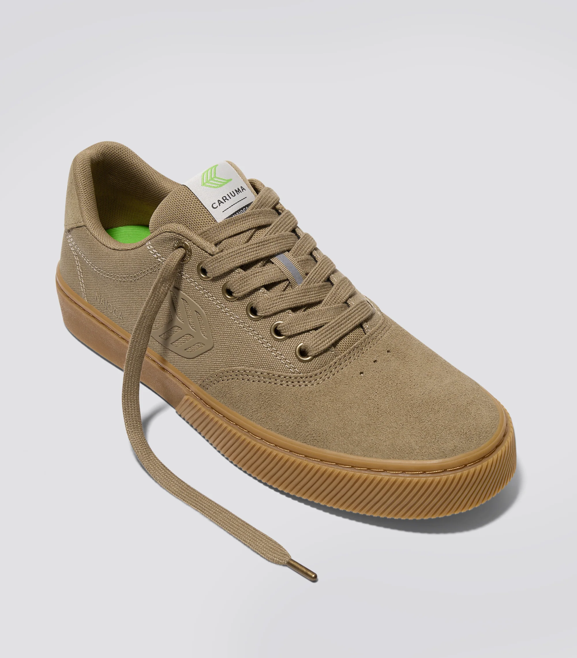 NAIOCA PRO Gum Burnt Sand Suede and Canvas Burnt Sand Logo Sneaker - Image 3