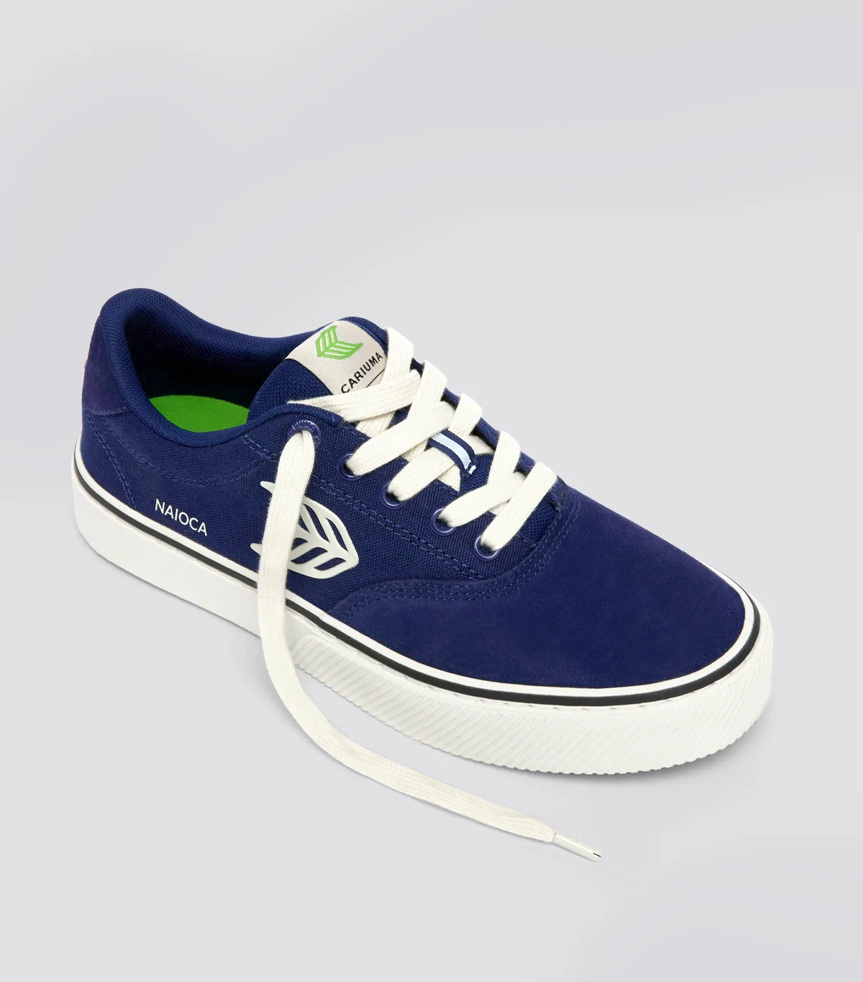 NAIOCA PRO Marine Blue Suede and Canvas Ivory Logo Sneaker - Image 2