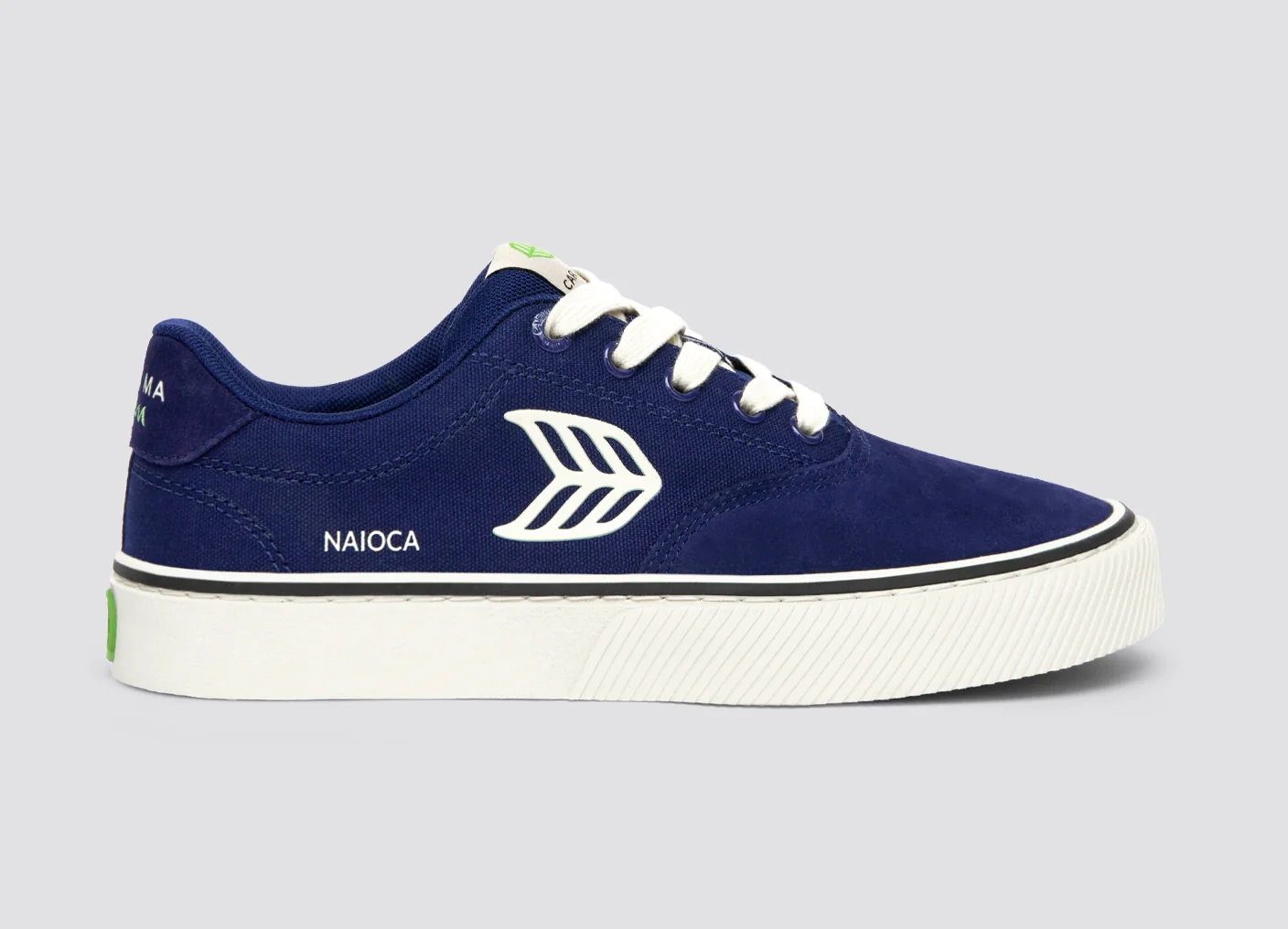 NAIOCA PRO Marine Blue Suede and Canvas Ivory Logo Sneaker - Image 4