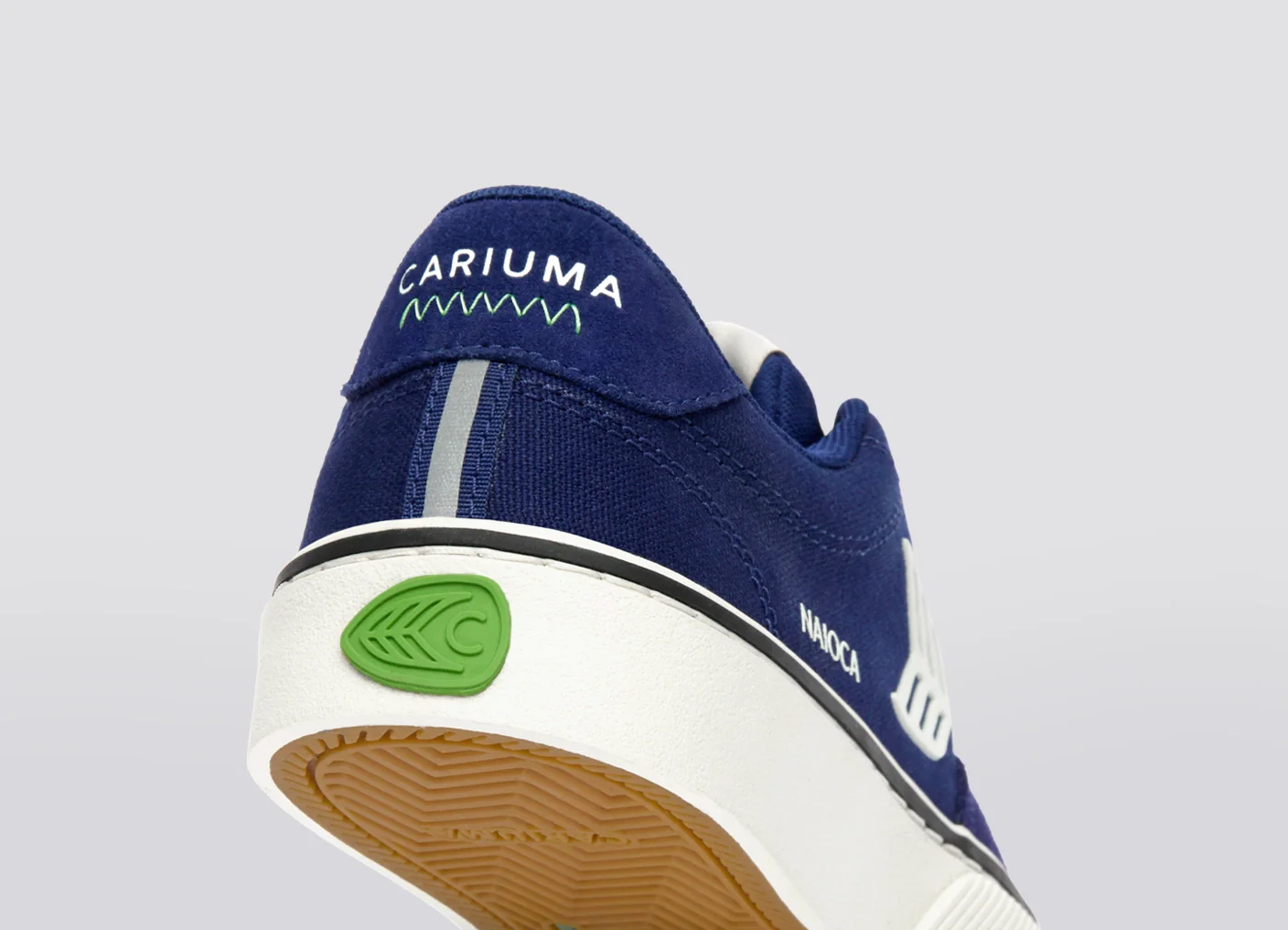 NAIOCA PRO Marine Blue Suede and Canvas Ivory Logo Sneaker - Image 8