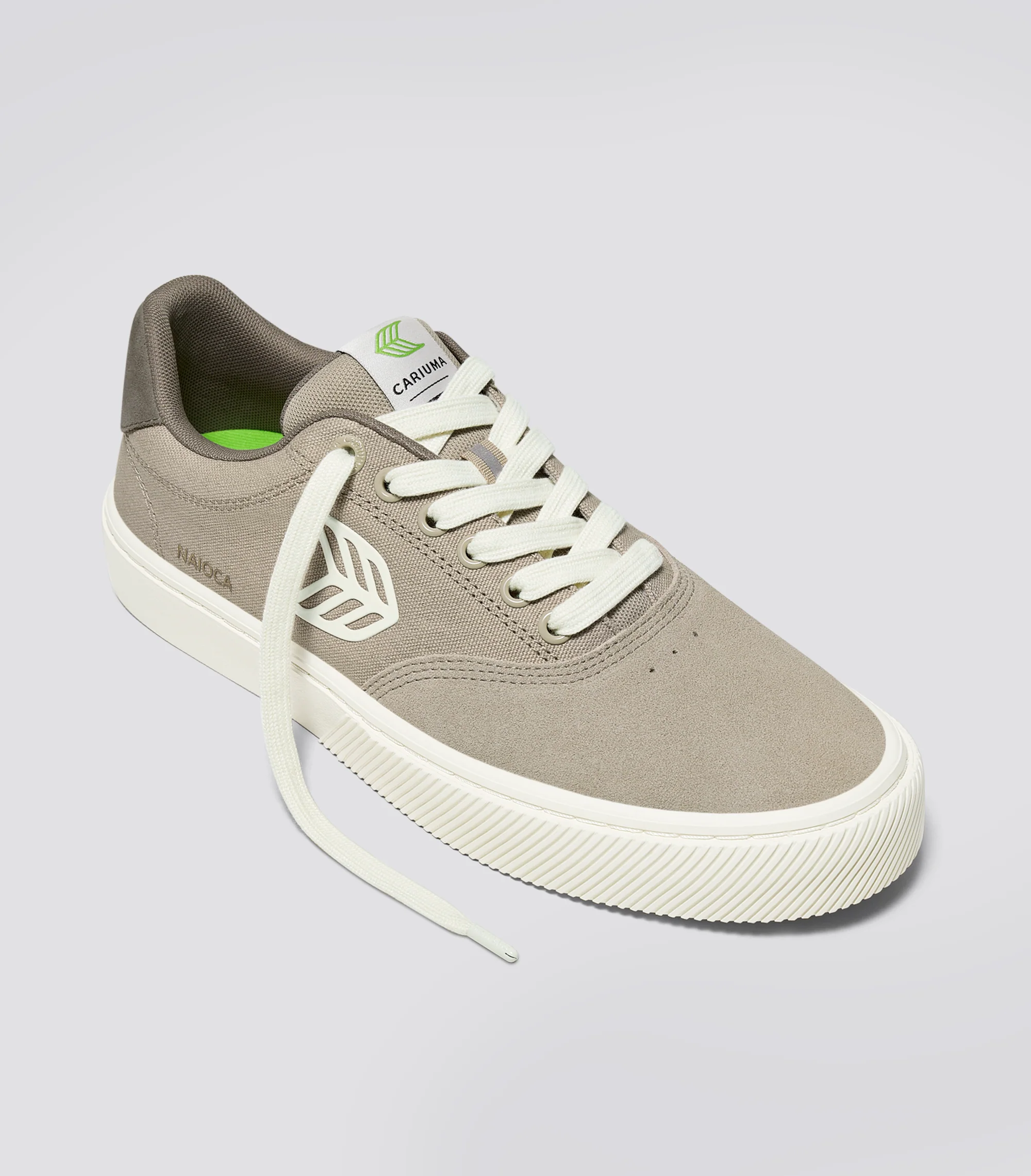 NAIOCA PRO Plaza Taupe Suede and Canvas Ivory Logo Sneaker - Image 3