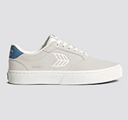 NAIOCA Smoke White Suede Off-White Logo Washed Blue Sneaker - Image 11