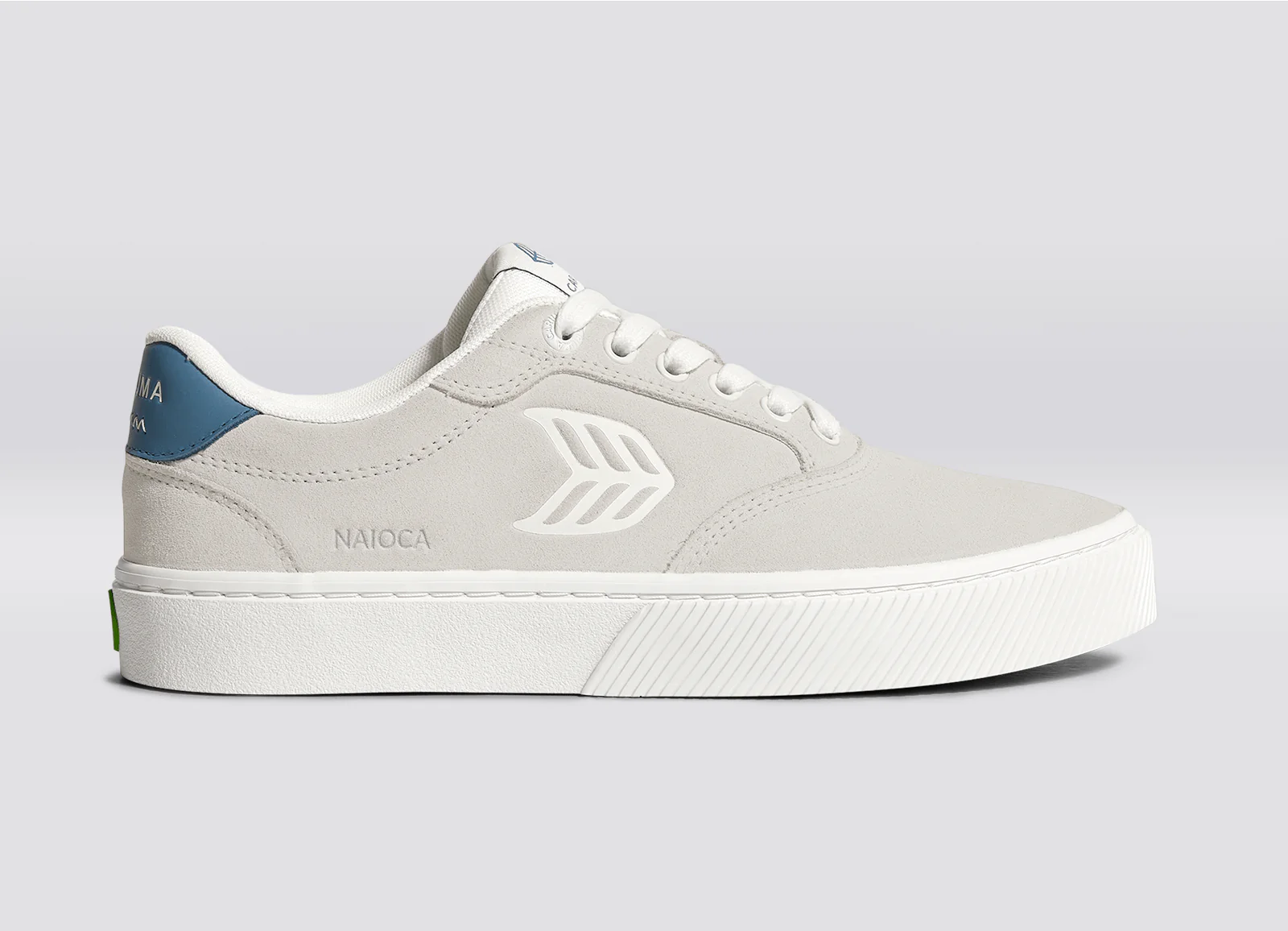 NAIOCA Smoke White Suede Off-White Logo Washed Blue Sneaker - Image 4