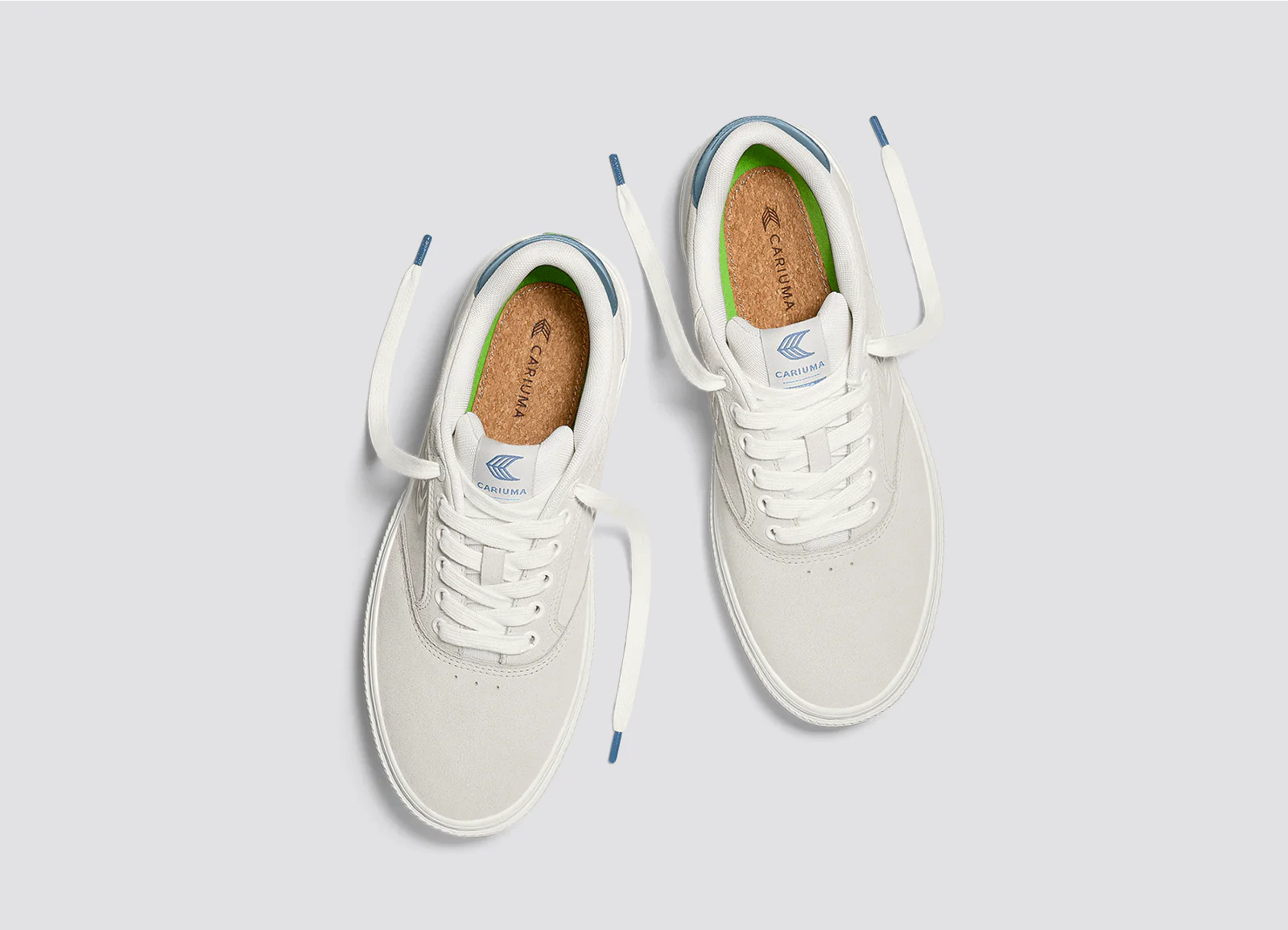 NAIOCA Smoke White Suede Off-White Logo Washed Blue Sneaker - Image 9