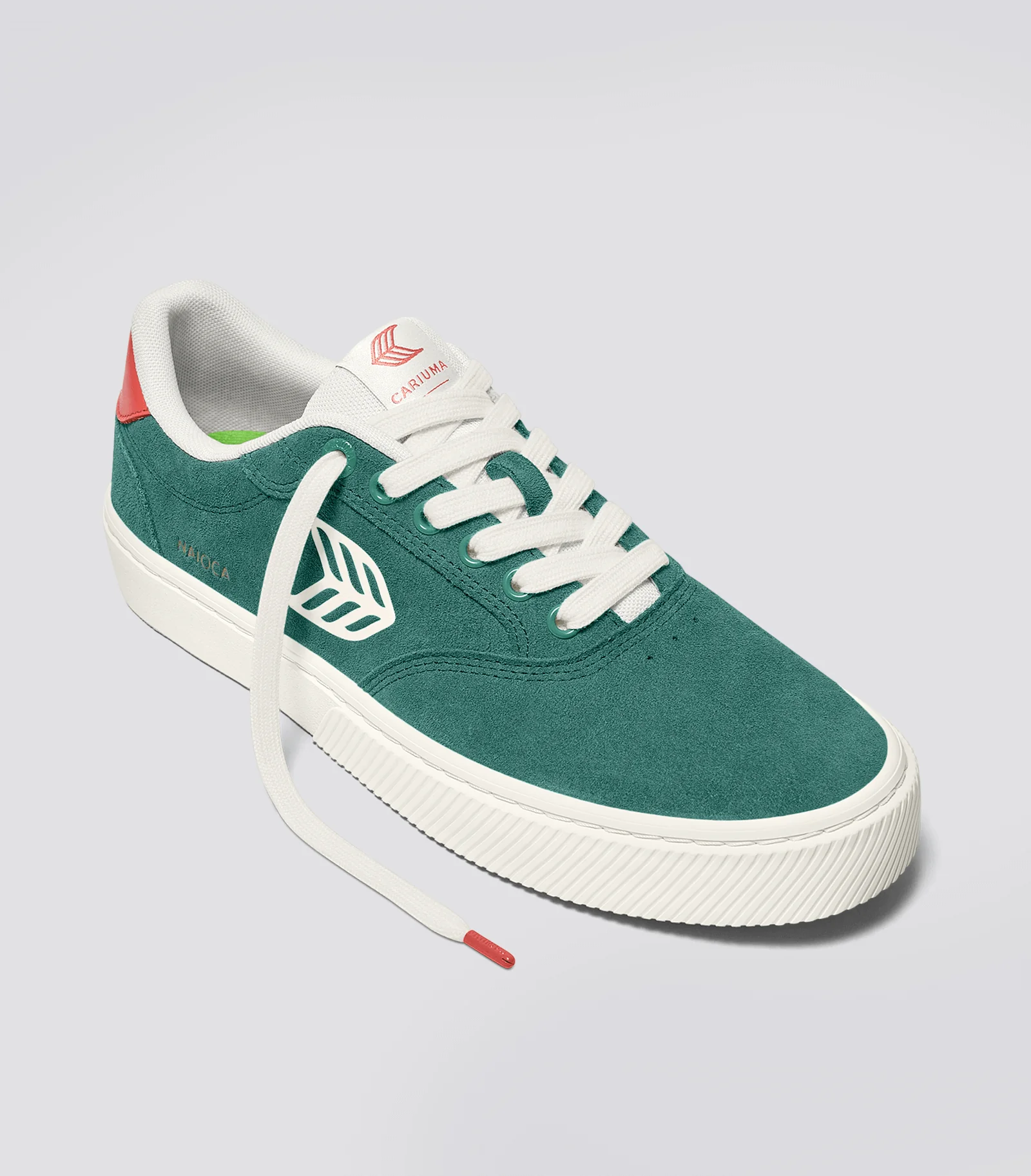 NAIOCA Teal Suede Ivory Logo Watermelon Sneaker - Image 2