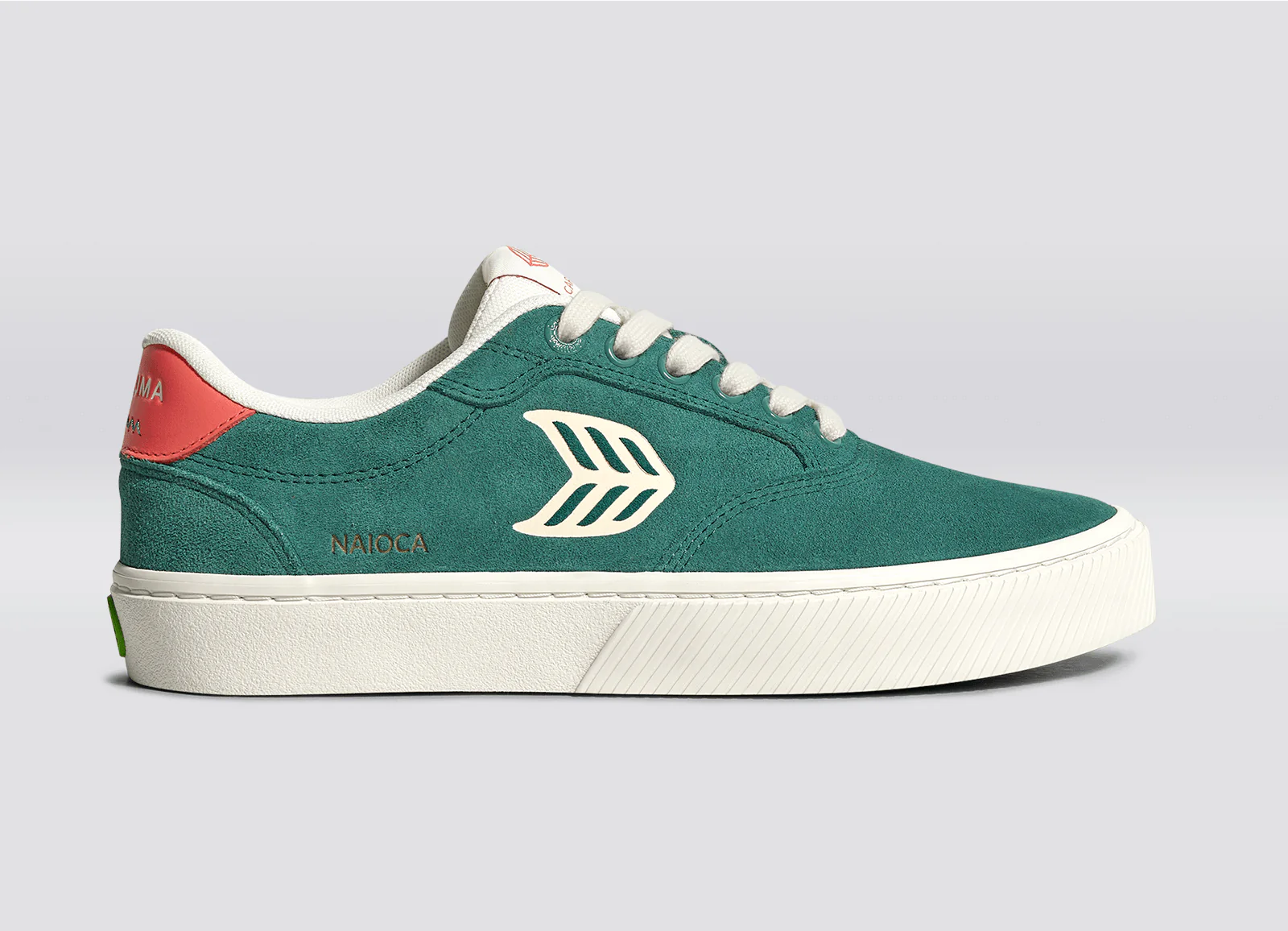 NAIOCA Teal Suede Ivory Logo Watermelon Sneaker - Image 4