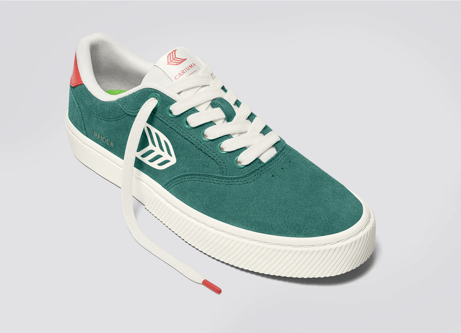 NAIOCA Teal Suede Ivory Logo Watermelon Sneaker - Image 5