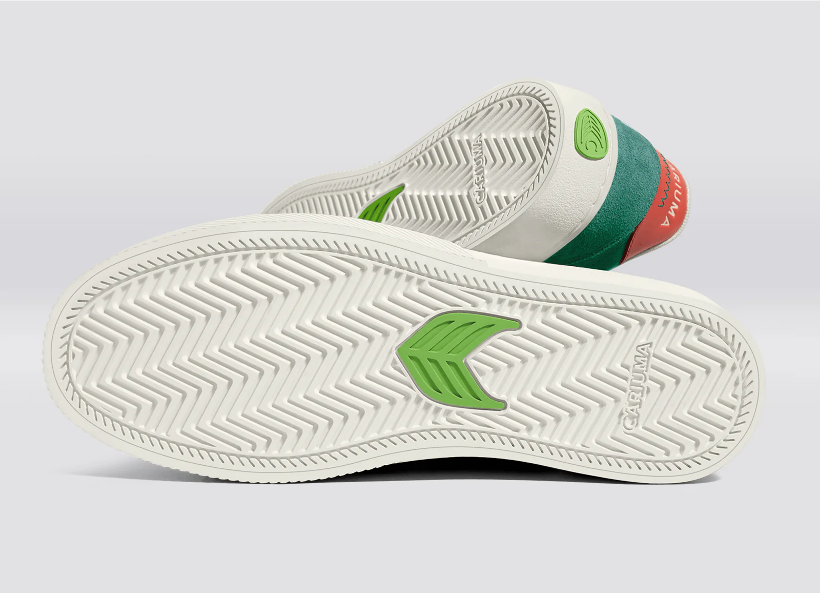 NAIOCA Teal Suede Ivory Logo Watermelon Sneaker - Image 7