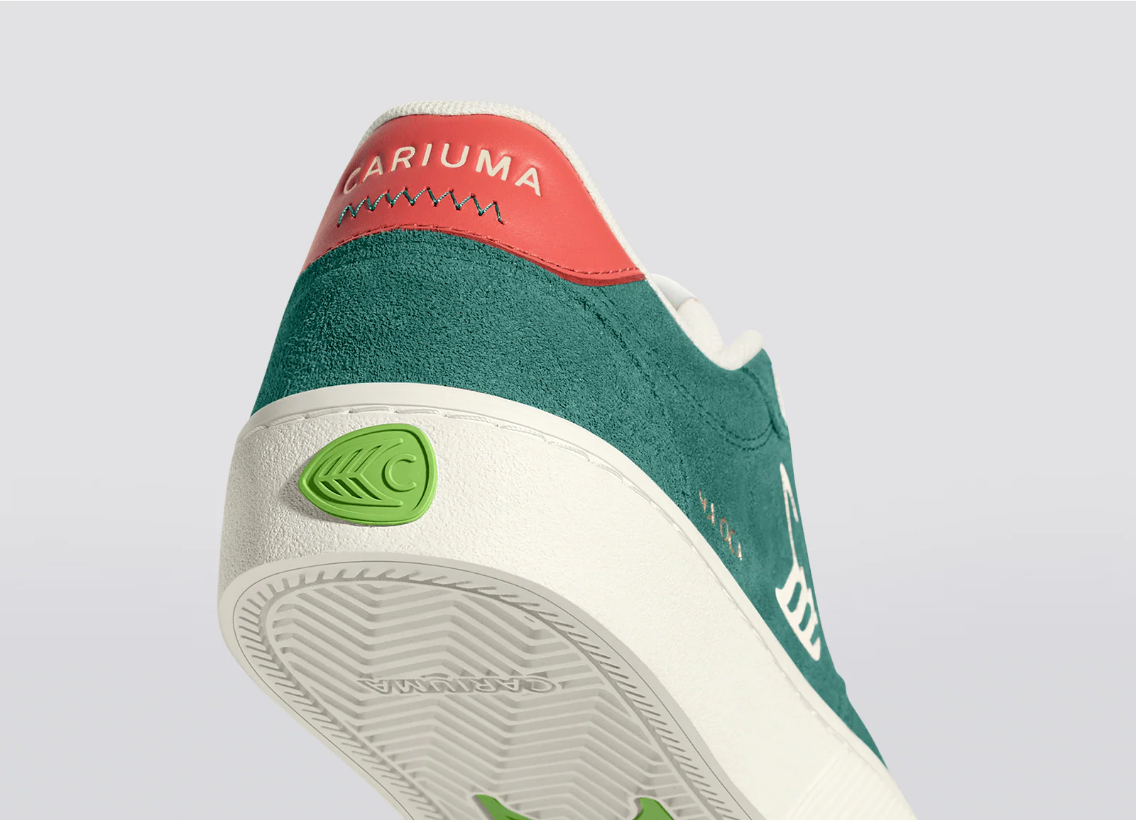 NAIOCA Teal Suede Ivory Logo Watermelon Sneaker - Image 8