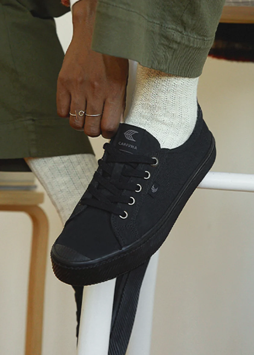 OCA Low All Black Canvas Sneaker - Image 11