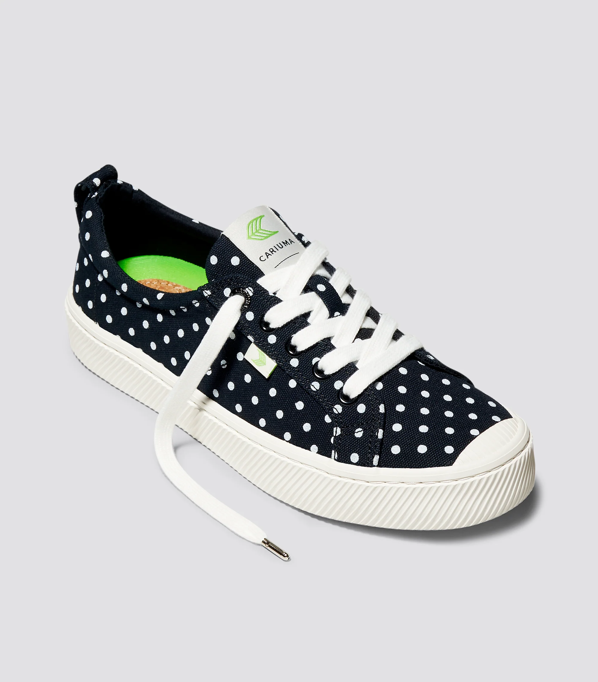 OCA Low Black Canvas White Polka Dots Sneaker - Image 3