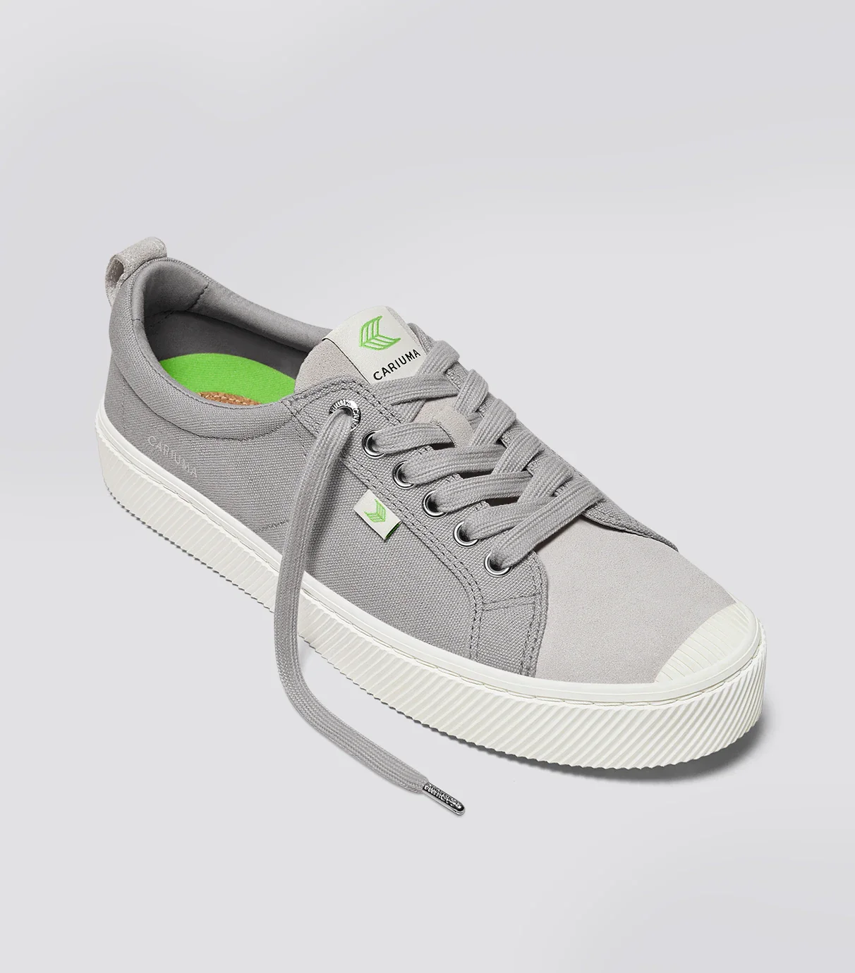 OCA Low Light Grey Canvas Vintage White Suede Sneaker - Image 3
