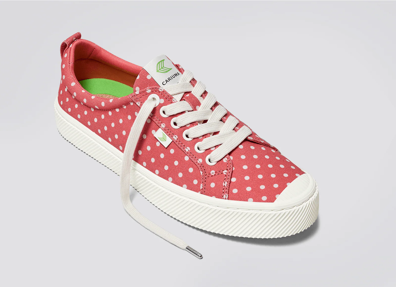 OCA Low Watermelon Canvas White Polka Dots Sneaker - Image 5