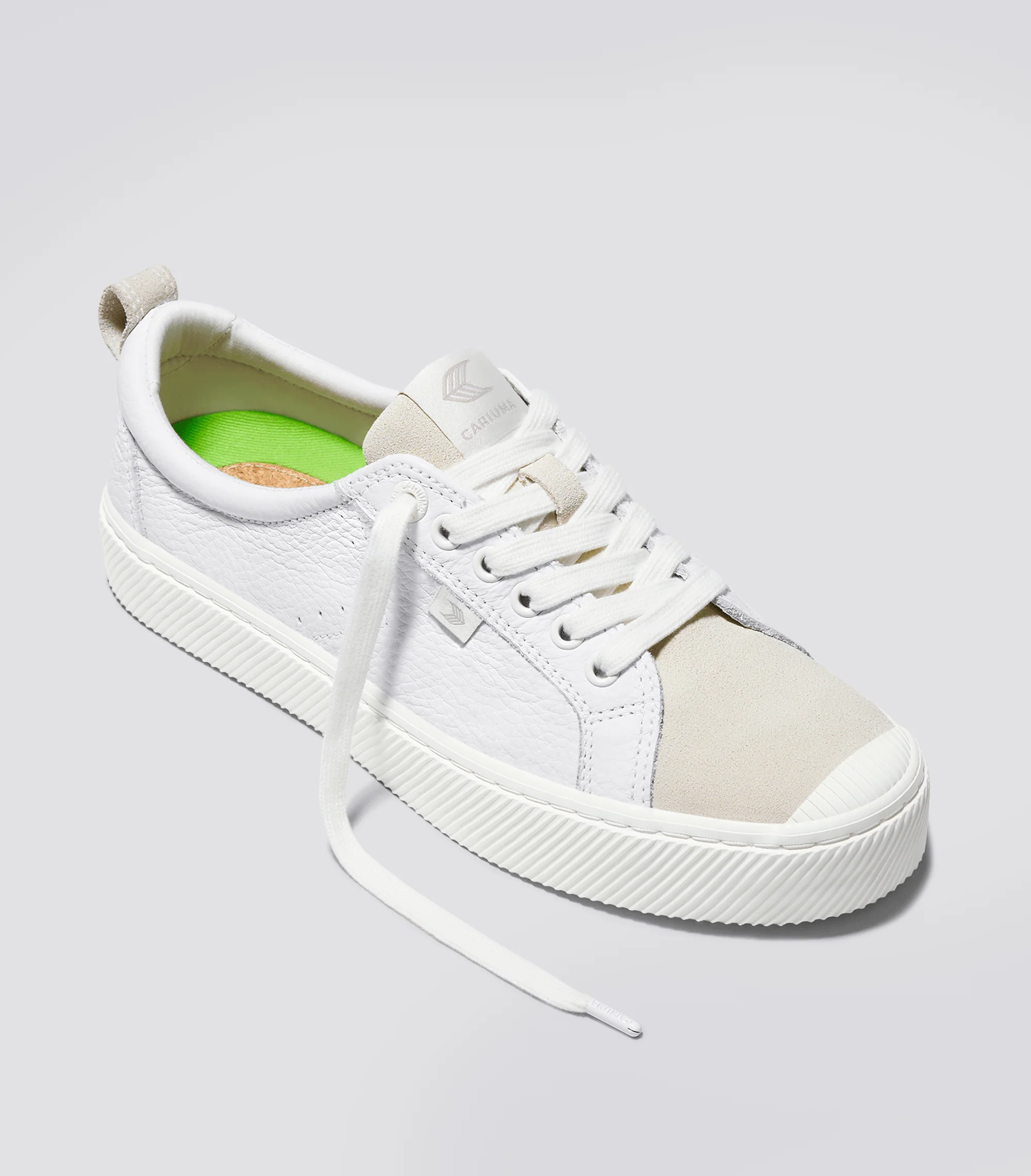 OCA Low White Premium Leather Vintage White Suede Sneaker - Image 2