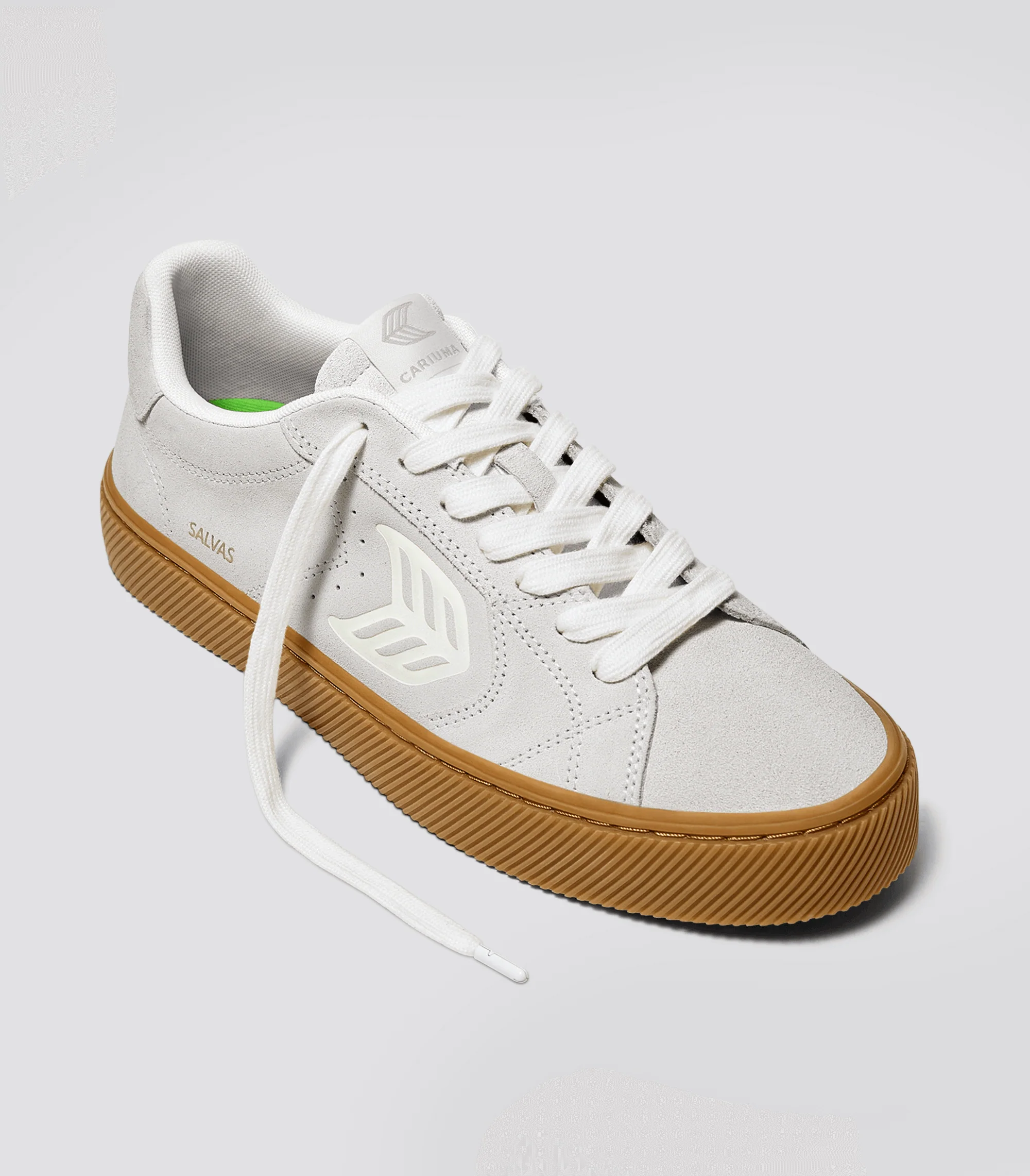 SALVAS Gum Smoke White Suede Off-White Logo Sneaker - Image 2