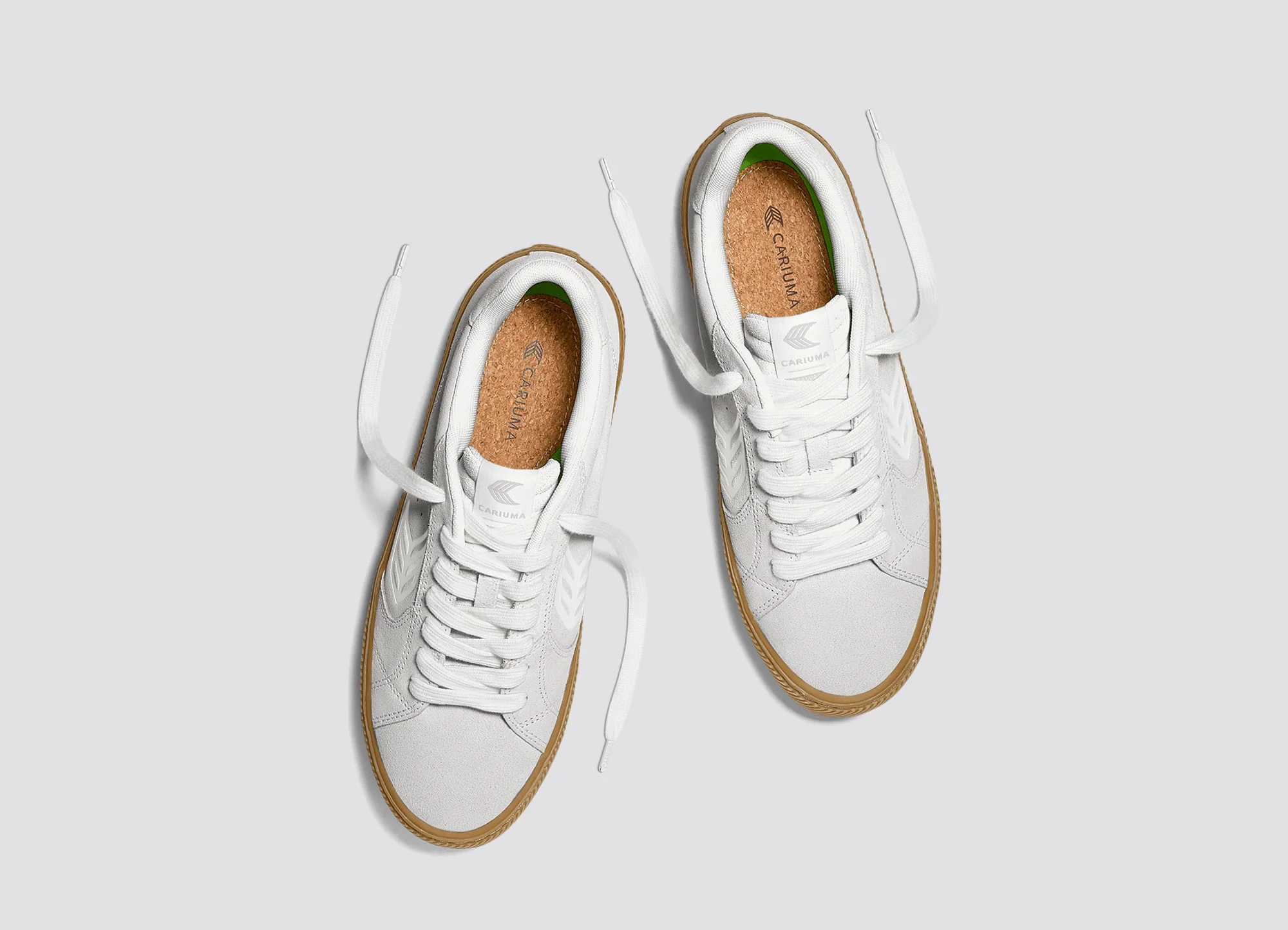 SALVAS Gum Smoke White Suede Off-White Logo Sneaker - Image 8