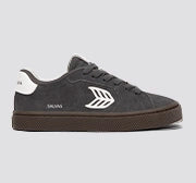 SALVAS Magnet Grey Suede Warm White Logo Sneaker - Image 10