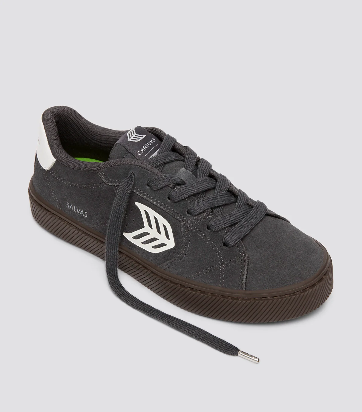 SALVAS Magnet Grey Suede Warm White Logo Sneaker - Image 2