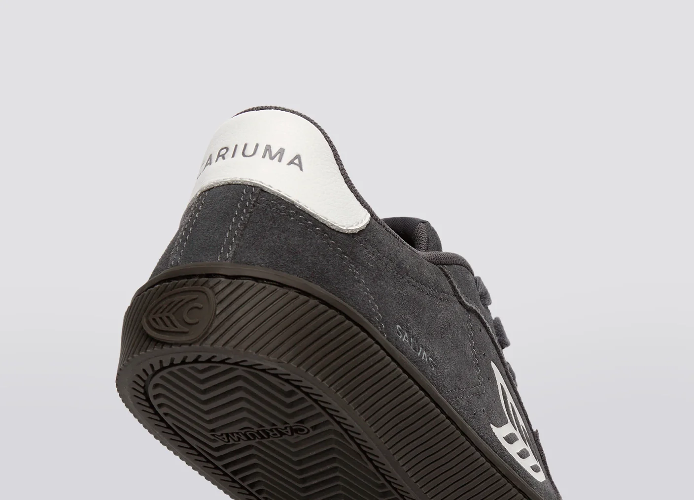 SALVAS Magnet Grey Suede Warm White Logo Sneaker - Image 7
