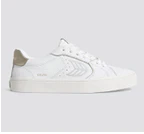 SALVAS White Premium Leather Ice Logo Metallic Gold Sneaker - Image 10