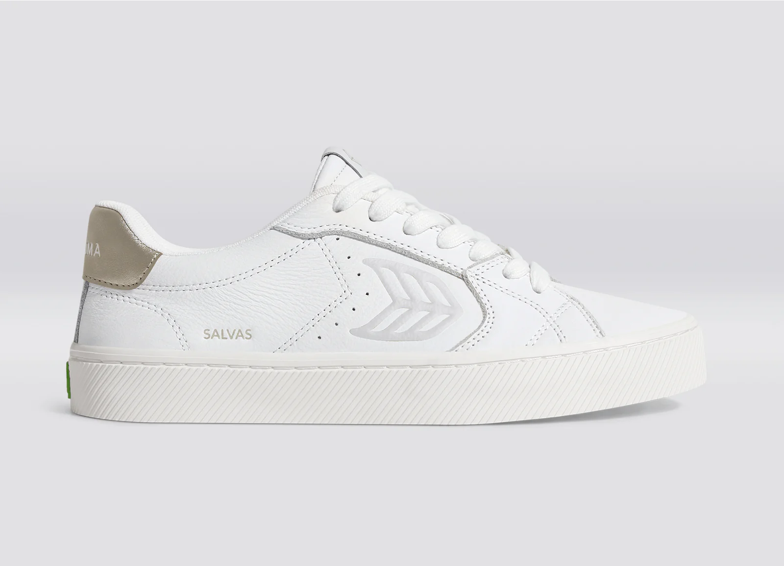 SALVAS White Premium Leather Ice Logo Metallic Gold Sneaker - Image 4