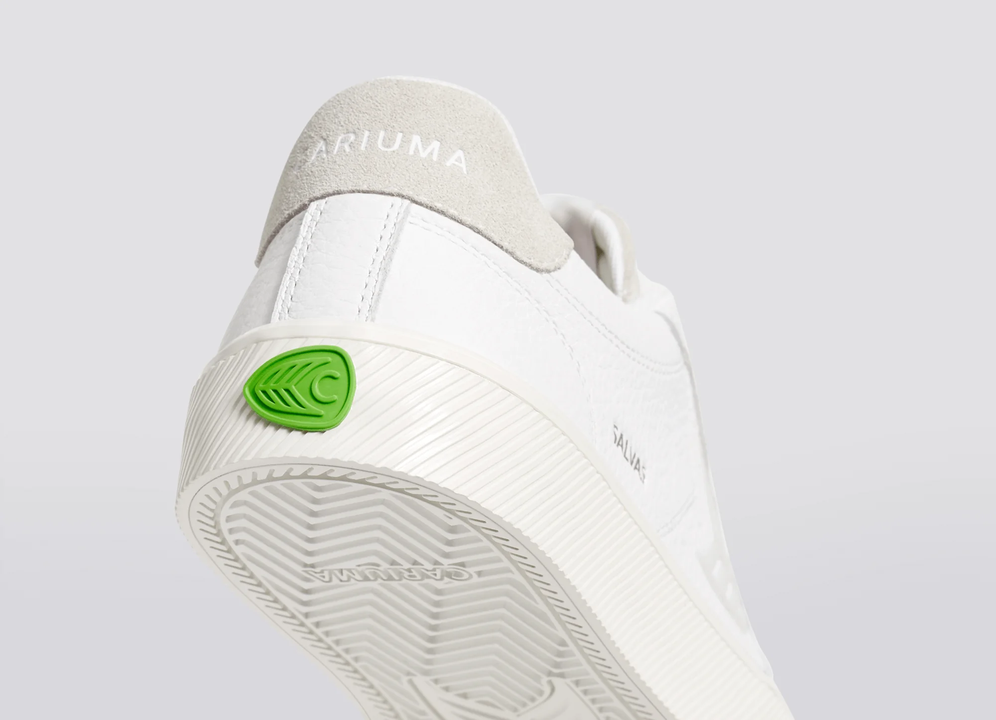 SALVAS White Premium Leather Vintage White Suede Ice Logo Sneaker - Image 7