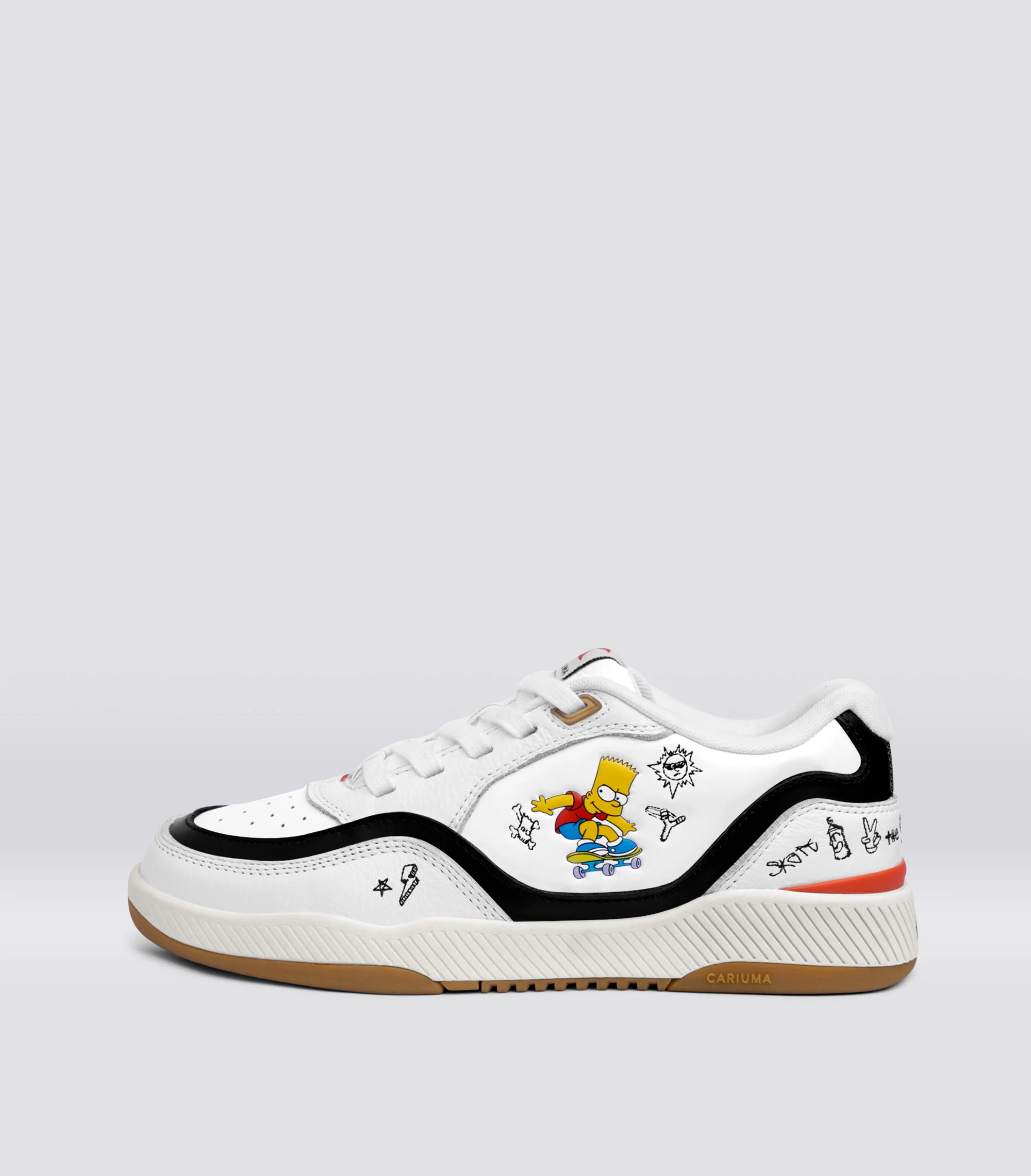 Simpsons UBA White Leather Bart Skateboard Sneaker - Image 2
