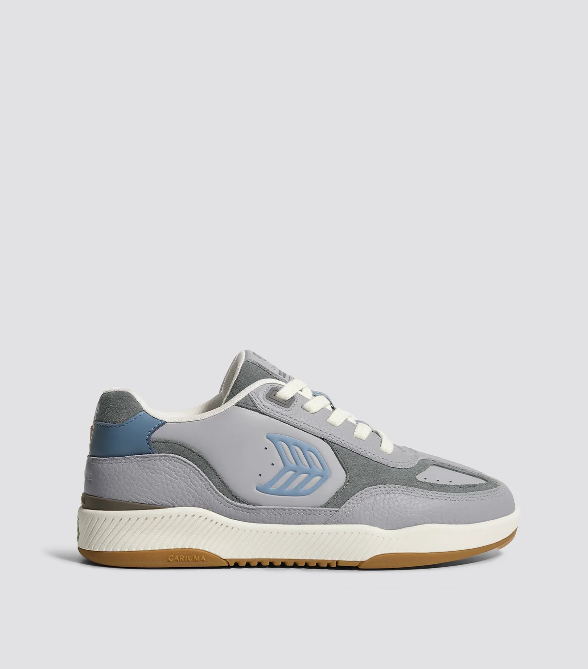 Skategoat C25 Onyx Grey Premium Leather Logo Faded Denim Sneaker