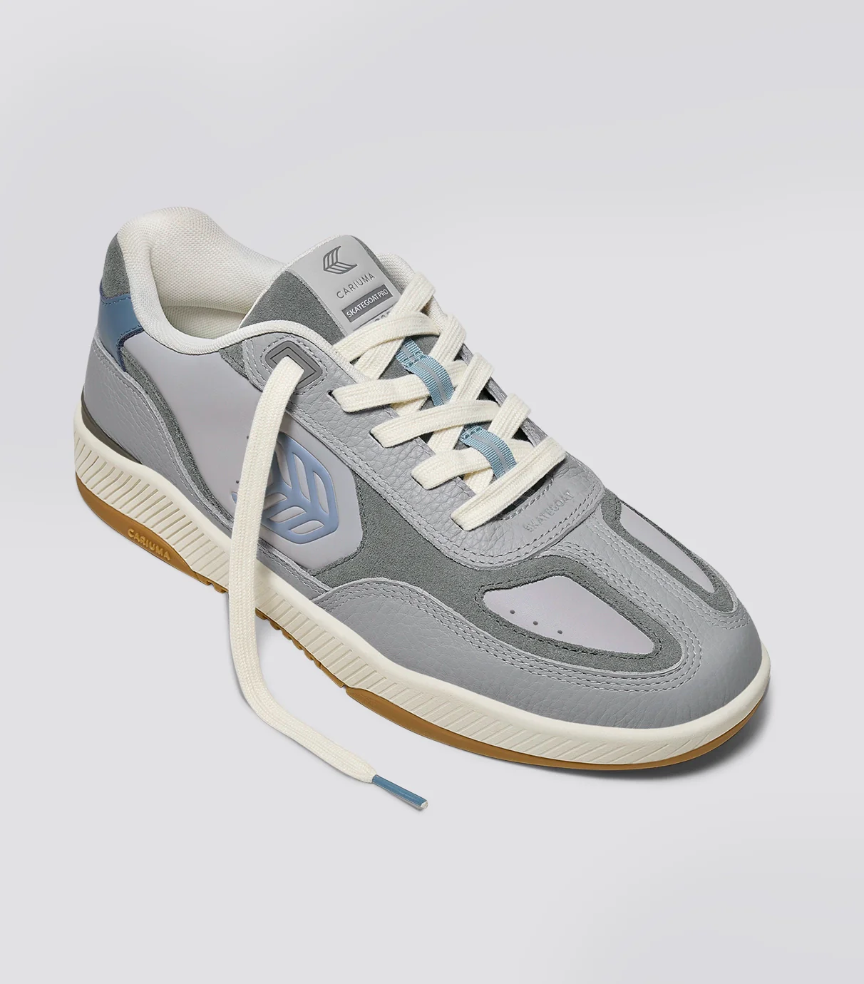 Skategoat C25 Onyx Grey Premium Leather Logo Faded Denim Sneaker - Image 2