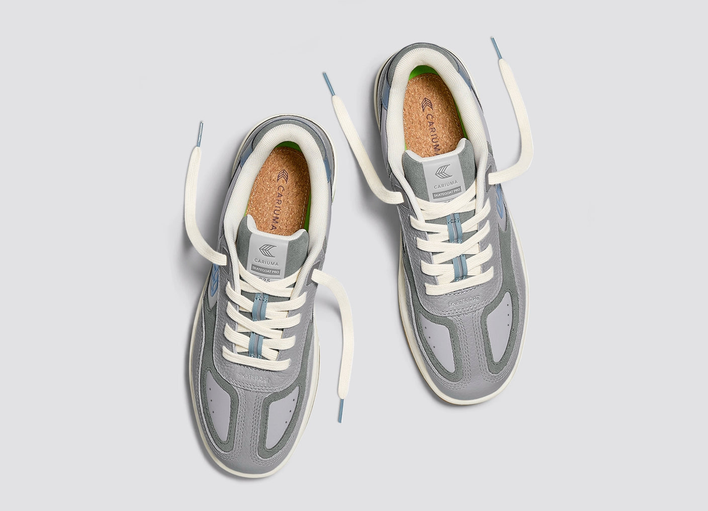 Skategoat C25 Onyx Grey Premium Leather Logo Faded Denim Sneaker - Image 8